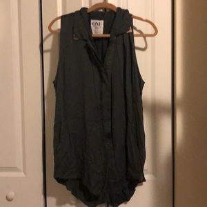 Grey button down romper